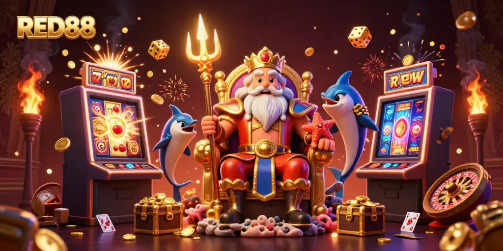 Play casino games with RED88 featuring Neptune and exciting jackpots in vivid detail.