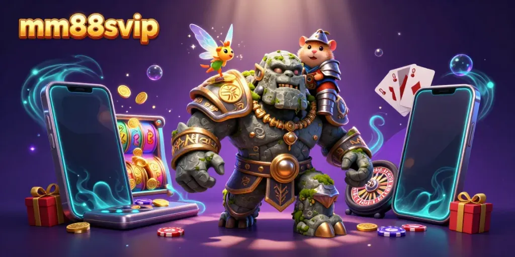 Experience thrilling magic and excitement with mm88svip in a vibrant casino adventure scene.