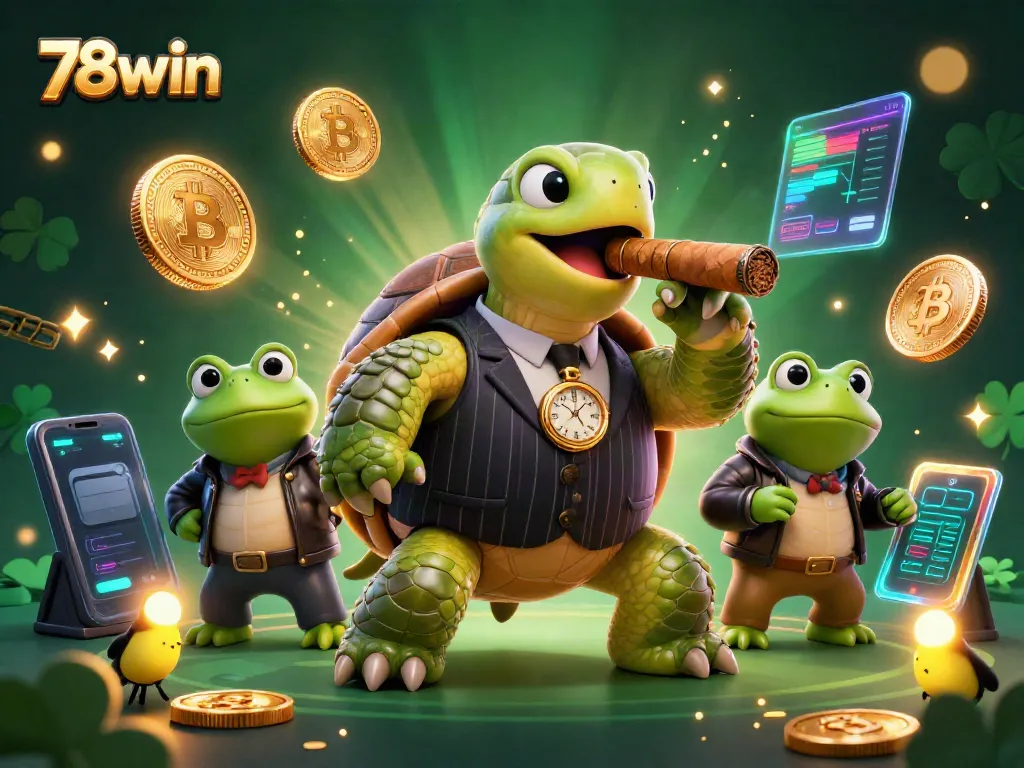 Experience thrilling casino adventures with 78win, featuring a unique mobster turtle and bullfrog enforcers.