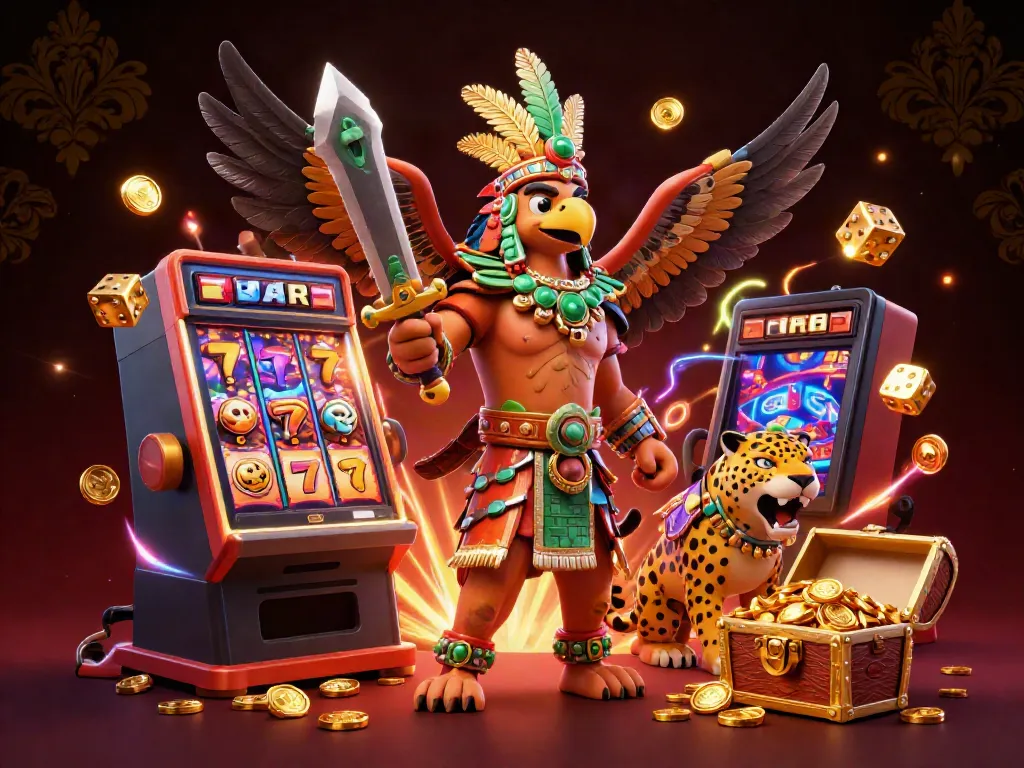 Experience the excitement of FV88 with vibrant casino games and rich rewards in a dynamic 3D scene.