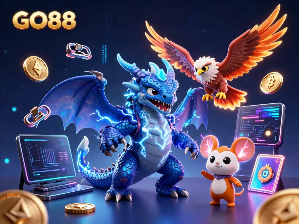 Join the thrilling world of GO88 with vivid characters and exciting gambling action.