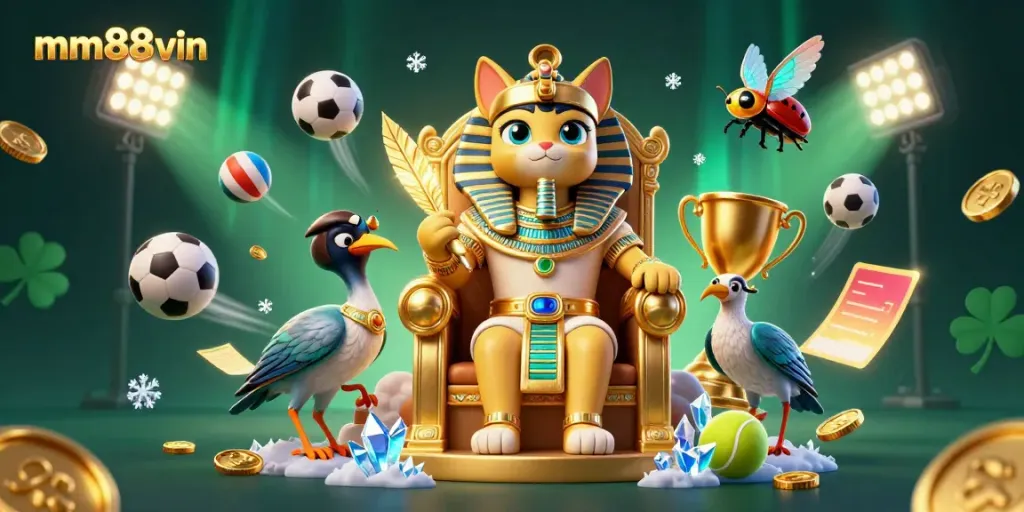 Experience top-notch gaming at mm88vin with an adventurous Egyptian theme illustrating live betting excitement.