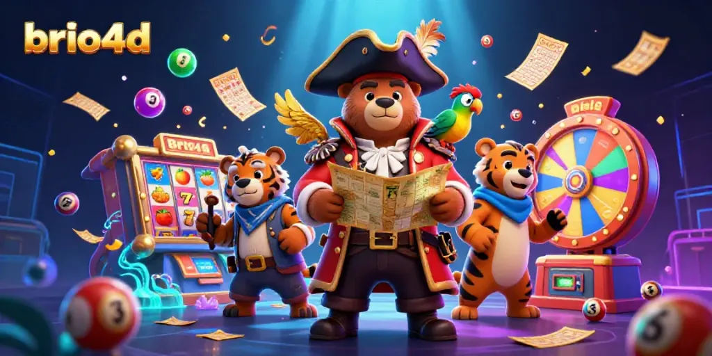 Experience thrilling gaming at brio4d with a dynamic slot scene featuring lucky 7s and colorful elements.