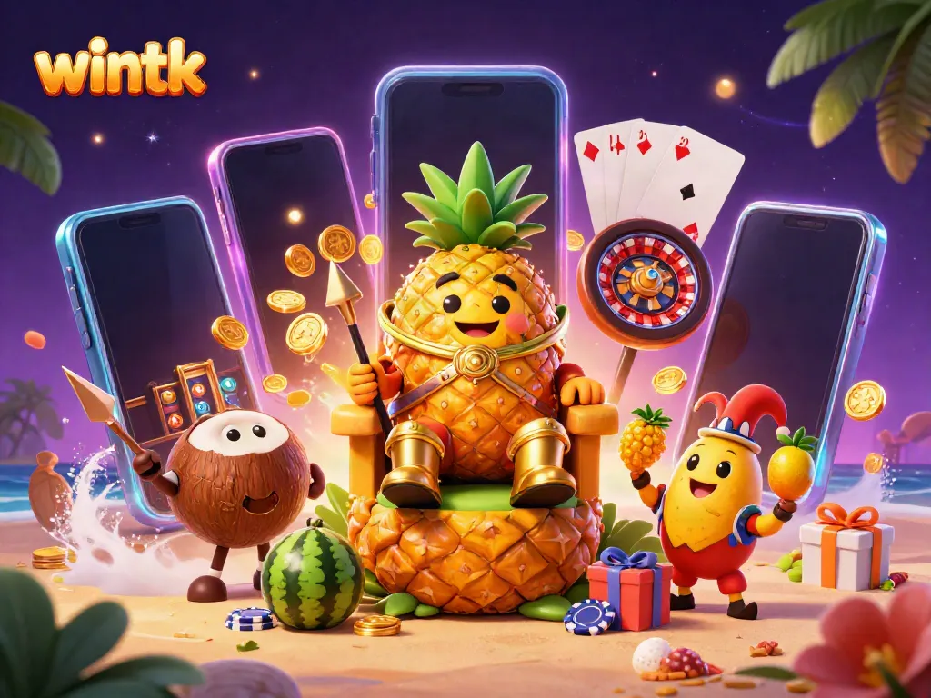 Engage in the vibrant world of wintk casino games with colorful slot scenes and a playful tropical atmosphere.