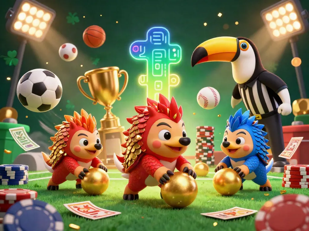 Experience thrilling action with iboslotshifu as rival pangolins bowl through poker chips in a vibrant casino scene.