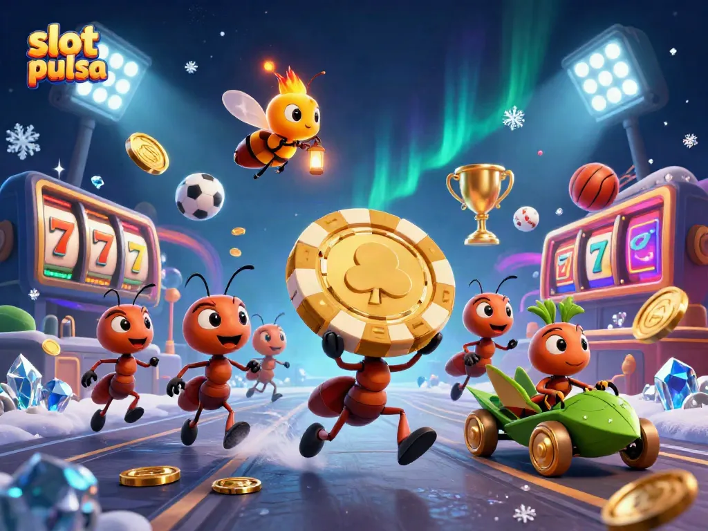 Slot pulsa membawa kemenangan dengan karakter kartun beraksi di dalam dunia kasino yang menggembirakan.