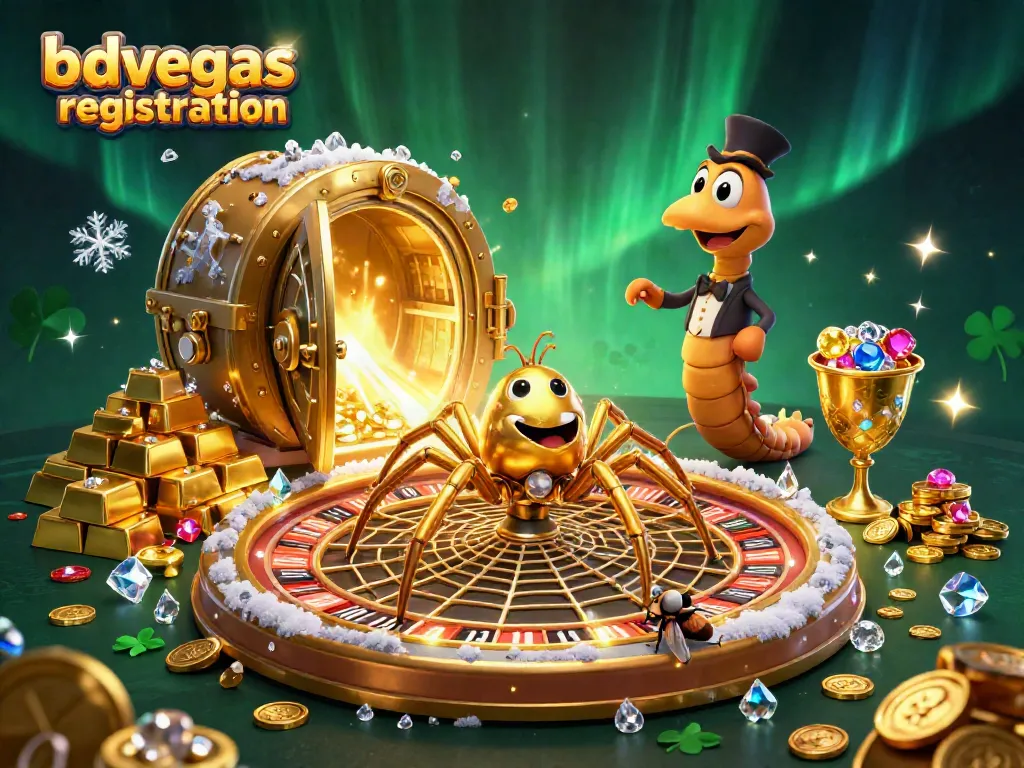 Experience bdvegas registration with an engaging 3D casino scene filled with vibrant elements and characters.