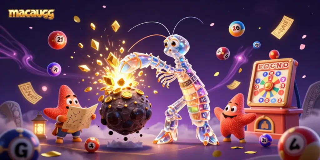 Engage in thrilling games with macaugg showcasing vibrant gambling elements amidst a cosmic scene.