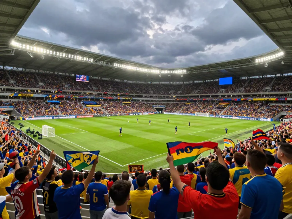 TOP10 สโมสร: Fans cheering in a stadium during a football match, showcasing excitement and team spirit.